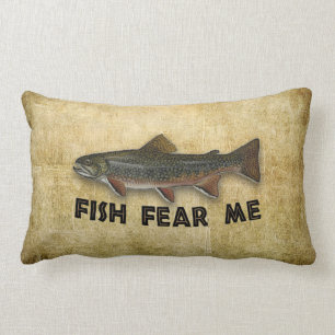 Funny Fisherman Fish Fear Me Lumbar Pillow