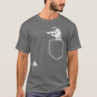 Funny Fisherman Fishing Pocket T For Father & Gra T-Shirt