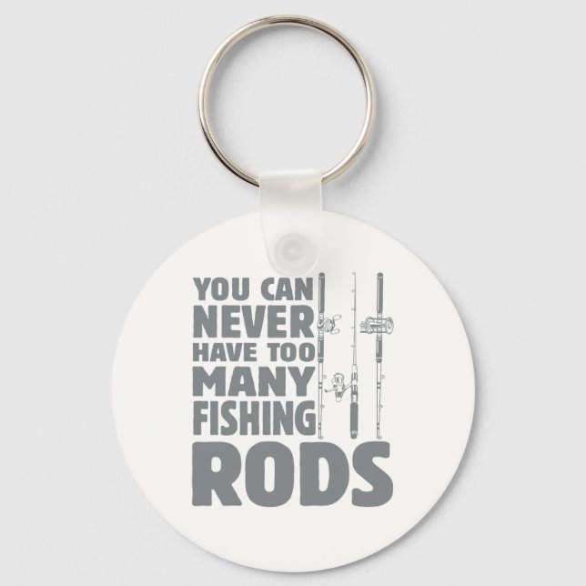 Funny Fisherman Fishing Rods Design Fishing Lovers Keychain (Front)