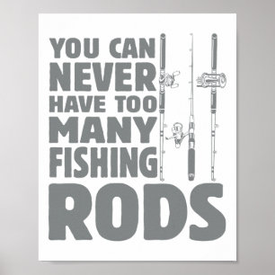 Funny Fisherman Fishing Rods Design Fishing Lovers Poster