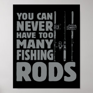 Funny Fisherman Fishing Rods Design Fishing Lovers Poster