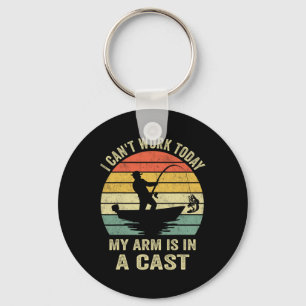 Funny Fisherman I Can Work Today  Keychain