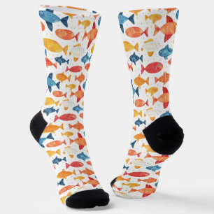 Funny Fishes Colourful Pattern Socks