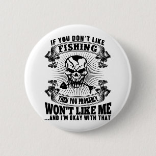 Funny Fishing 2 Inch Round Button
