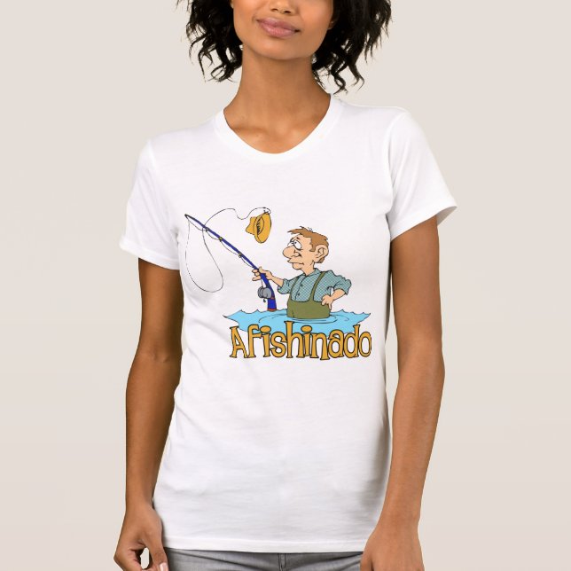 Funny Fishing Afishinado T-Shirt (Front)