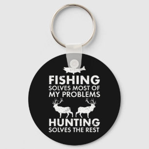 Funny Fishing And Hunting Gift Christmas Humour Hu Keychain