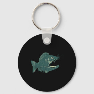 Funny Fishing Big Funny Fish With Fisherman Fishin Keychain