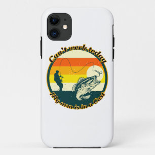 Funny Fishing Can't Work Today My Arm Is In A Cast iPhone 11 Case