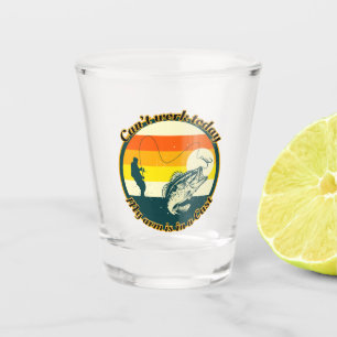 Funny Fishing Can't Work Today My Arm Is In A Cast Shot Glass