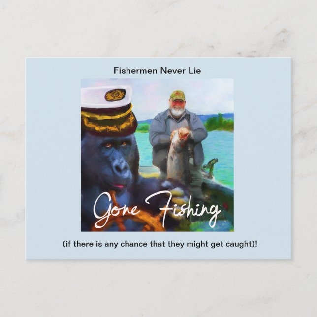 Funny Fishing carte postale (Devant)
