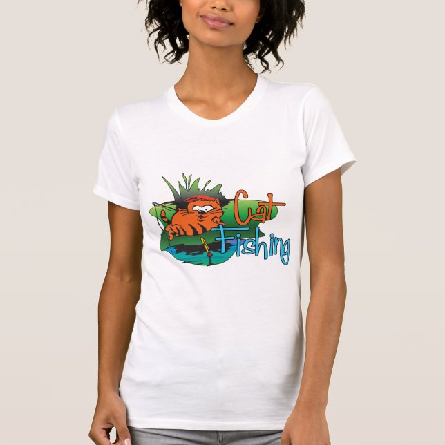 Funny Fishing - Cat Fishing T-Shirt (Front)
