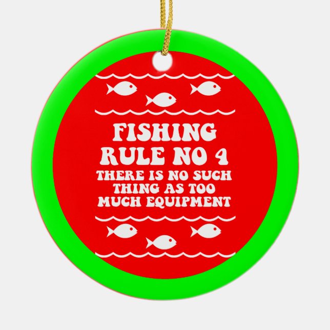 Funny fishing ceramic ornament (Front)