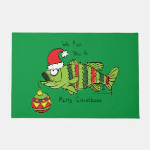Funny Fishing Christmas Doormat