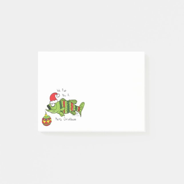 Funny Fishing Christmas Post-it Notes (Front)