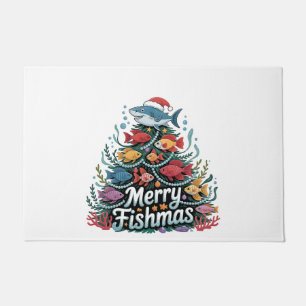Funny Fishing Christmas Tree Fish Fisher Lover Doormat