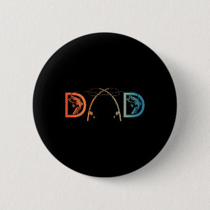 Funny Fishing Dad Art For Dad Men Father's Day Fis 2 Inch Round Button