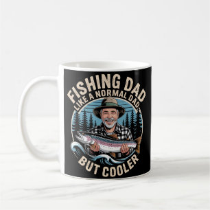 Funny Fishing Dad Badge Vintage Outdoor Scene Coffee Mug
