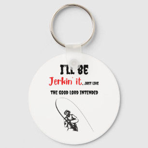 Funny Fishing Dad Farther Son Adult Humour Reel Je Keychain
