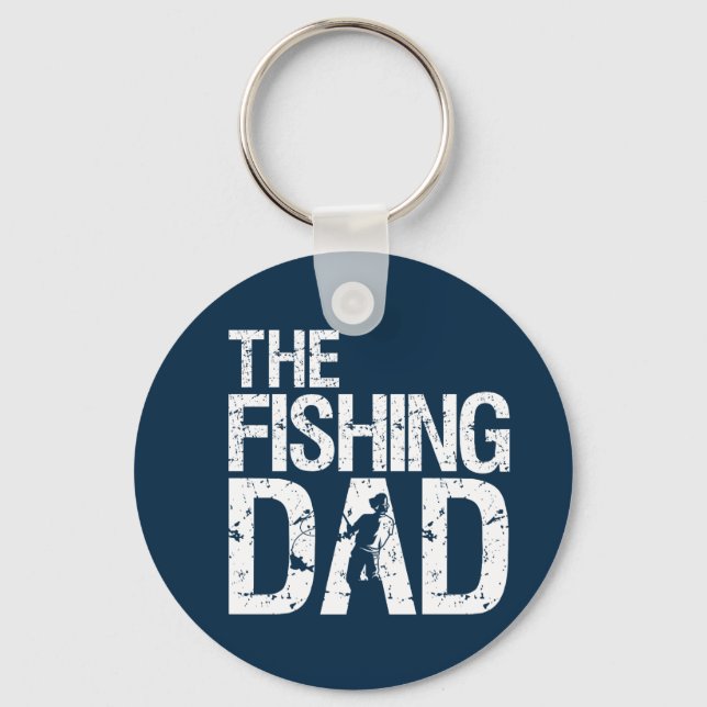 Funny Fishing Dad Fisherman Father's Day Keychain (Front)