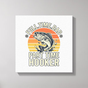 Funny Fishing Dad Vintage Bass Shirt Design (2)_1 Canvas Print