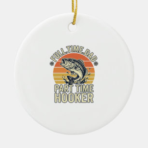 Funny Fishing Dad Vintage Bass Shirt Design (2)_1 Ceramic Ornament