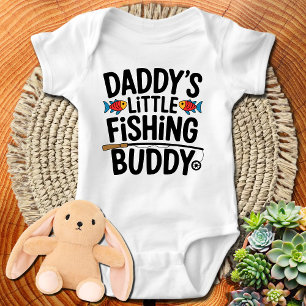 Funny Fishing Daddys Little Fishing Buddy Baby Bodysuit