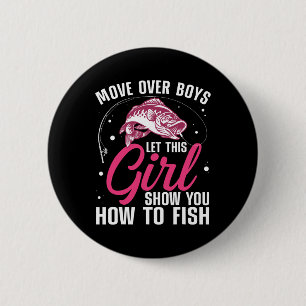 Funny Fishing Design For Girls Women Fisherman Fis 2 Inch Round Button