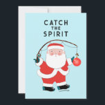 Funny Fishing Fisherman Christmas Cards<br><div class="desc">Creative fishing Christmas holiday cards featuring Santa fisherman cartoon.</div>