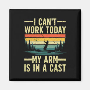 Funny Fishing For Men Women Fisherman Arm Cast Fis Magnet
