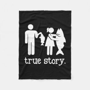 Funny fishing for men women true story fisherman  fleece blanket