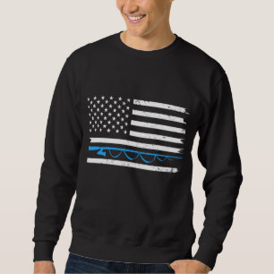 Funny Fishing Gift Men Women Cool Fishing Pole Ame Sweatshirt