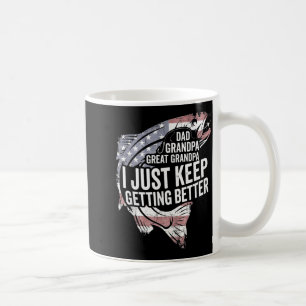 Funny fishing grandpa dad patriotic fisherman coffee mug