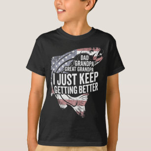 Funny fishing grandpa dad patriotic fisherman T-Shirt