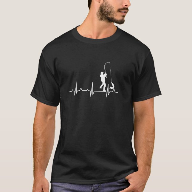 Funny Fishing Heartbeat Fish Men S Funny Fishing H T-Shirt (Front)