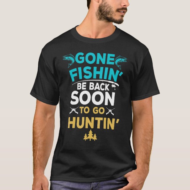 Funny Fishing Hunter Fisherman T-Shirt (Front)
