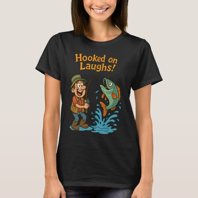 Funny Fishing Illustration T-Shirt (Front)