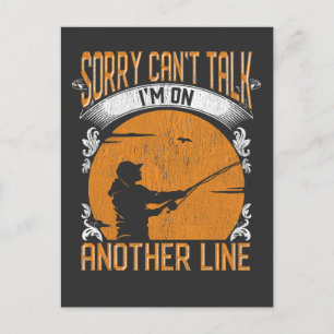 Funny Fishing Line Introverted Fisher Postcard