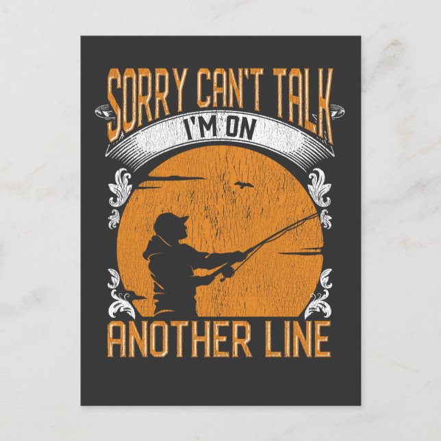 Funny Fishing Line Introverted Fisher Postcard (Front)