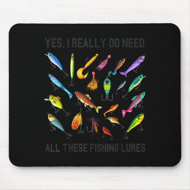 Funny Fishing Lures Gift For Fisherman Angler Fish Mouse Pad (Front)