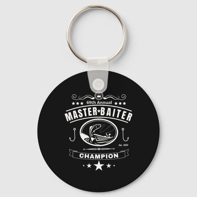 Funny Fishing Master Iter Champion Men's Gift  Keychain (Front)