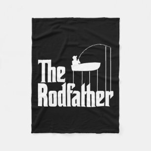 Funny Fishing Meme Of The Rodfather Fishing Rod Fleece Blanket