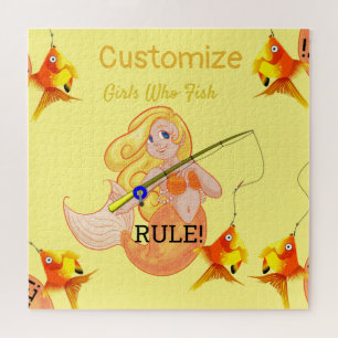 Funny Fishing Mermaid Girl Thunder_Cove Jigsaw Puzzle