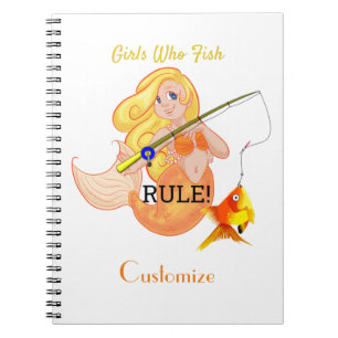 Funny Fishing Mermaid Girl Thunder_Cove Notebook