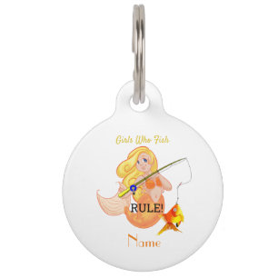 Funny Fishing Mermaid Girl Thunder_Cove  Pet Tag