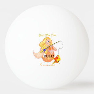 Funny Fishing Mermaid Girl Thunder_Cove    Ping Pong Ball