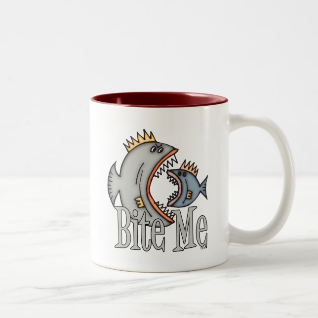 Funny Fishing Mug  Fishing Humour Fishing Bite Me (Right)