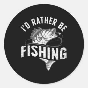 Funny Fishing Novelty Design For Men Women Kids Fi Classic Round Sticker