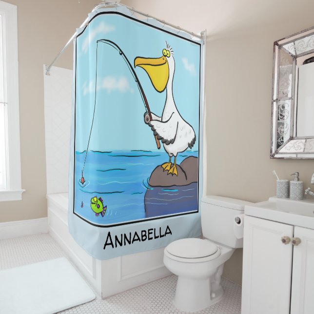 Funny fishing pelican cartoon (In Situ)