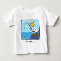 Funny fishing pelican cartoon