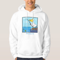 Funny fishing pelican cartoon